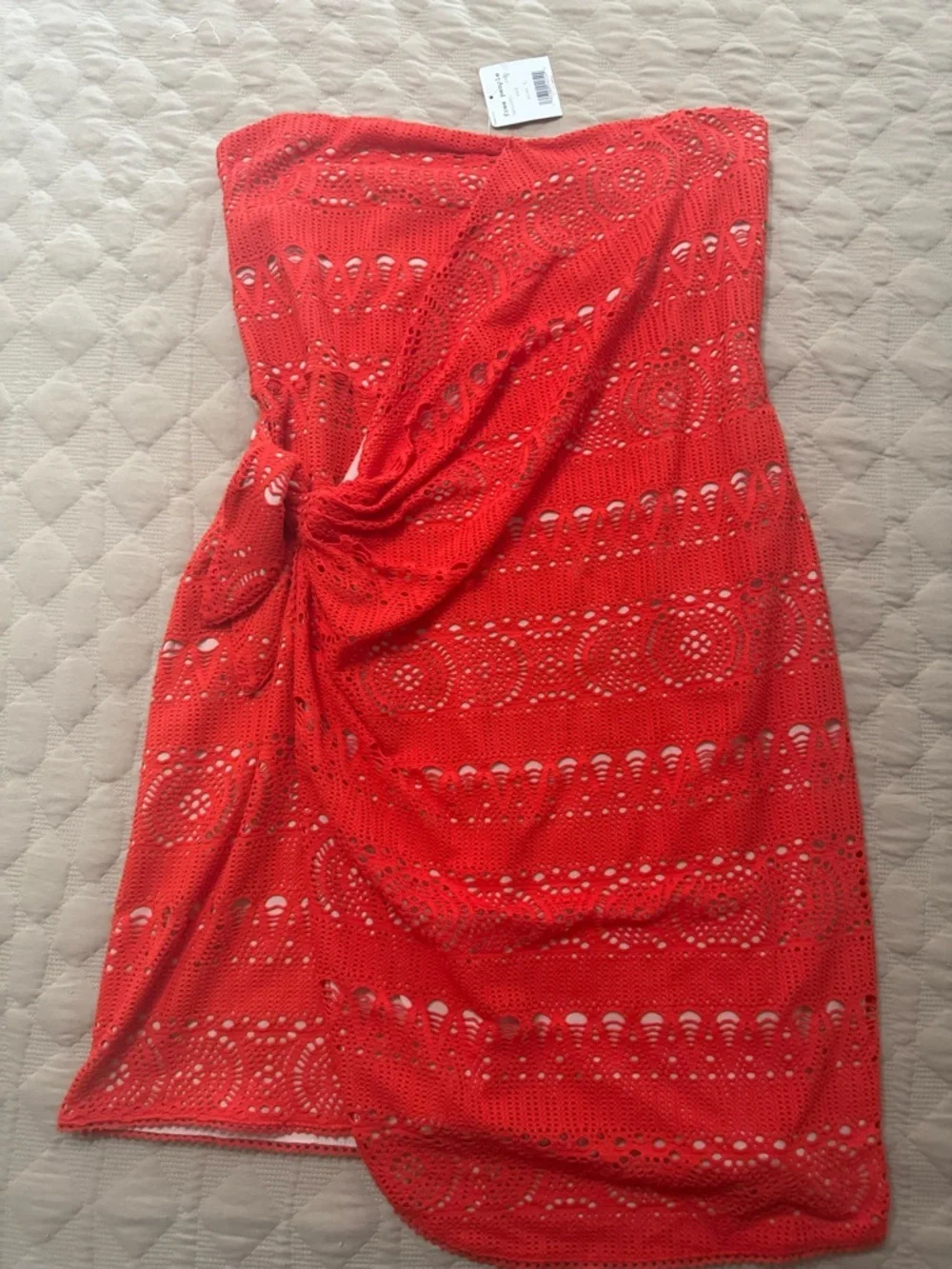Free People strapless crochet